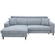 ECKSOFA in Flachgewebe Grau  166/262 cm  - Schwarz/Grau, Design, Textil/Metall (166/262cm) - Xora