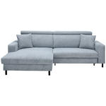 ECKSOFA in Flachgewebe Grau  166/262 cm  - Schwarz/Grau, Design, Textil/Metall (166/262cm) - Xora