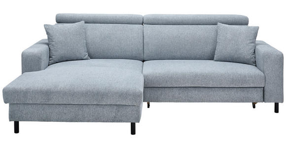 ECKSOFA in Flachgewebe Grau 166/262 cm - Schwarz/Grau, Design, Textil/Metall (166/262cm) - Xora