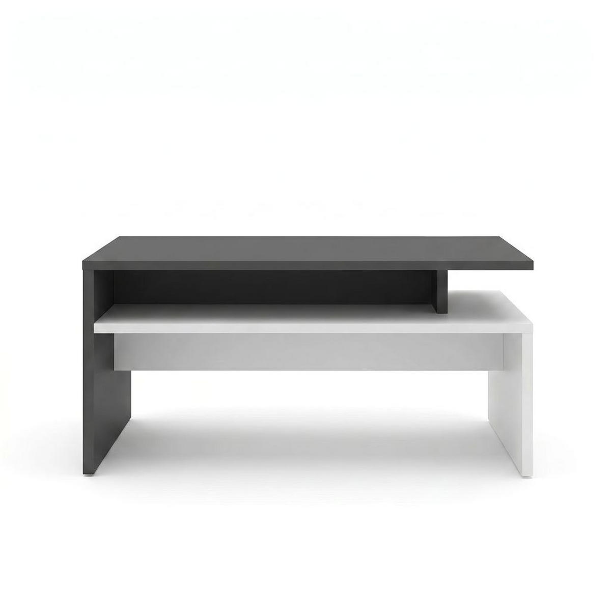 KLUBSKA MIZA, 92/47.5/50.5 cm antracit, bela  - bela/antracit, Moderno, leseni material (92/47.5/50.5cm) - Ti'me