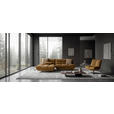 ECKSOFA Beigebraun Chenille Rücken echt, Sitztiefenverstellung  - Beigebraun/Schwarz, Design, Textil/Metall (178/295cm) - Belluti