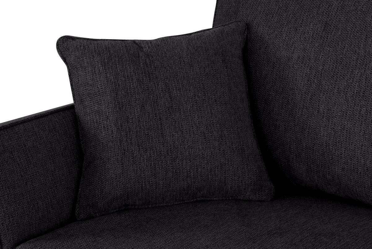 ECKSOFA in Flachgewebe Schwarz  - Eichefarben/Schwarz, Konventionell, Holz/Textil (265/159cm) - Carryhome