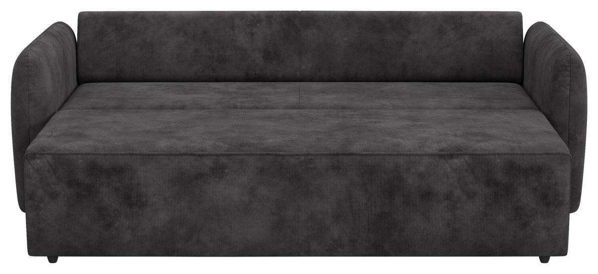 SCHLAFSOFA Chenille Schwarz  - Schwarz, Trend, Kunststoff/Textil (222/89/102cm) - MID.YOU