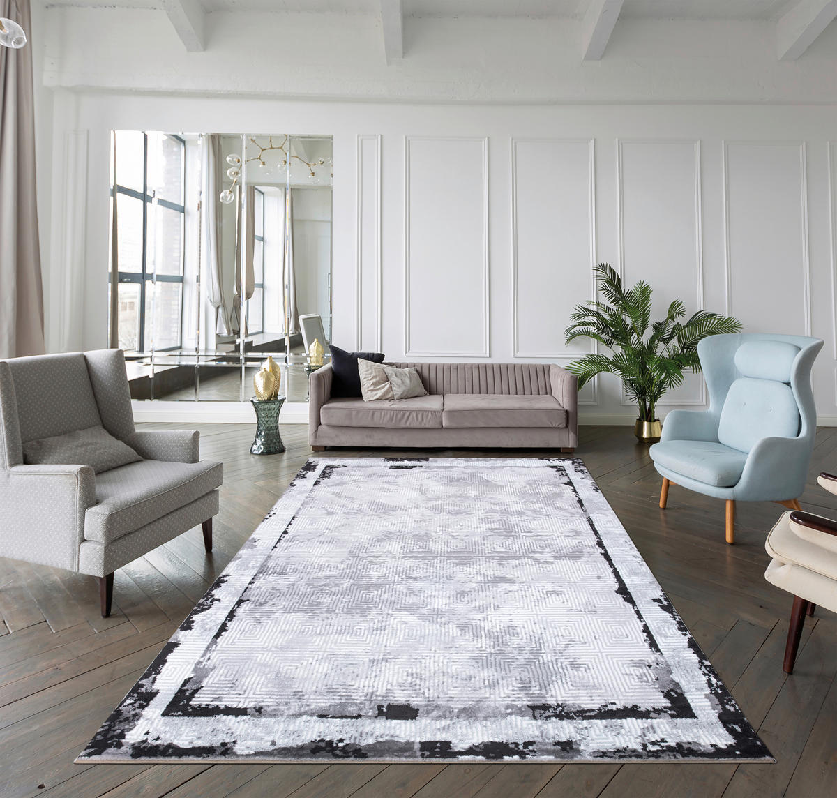 WEBTEPPICH 120/170 cm Eleysa Grau, Schwarz  - Schwarz/Grau, LIFESTYLE, Textil (120/170cm)