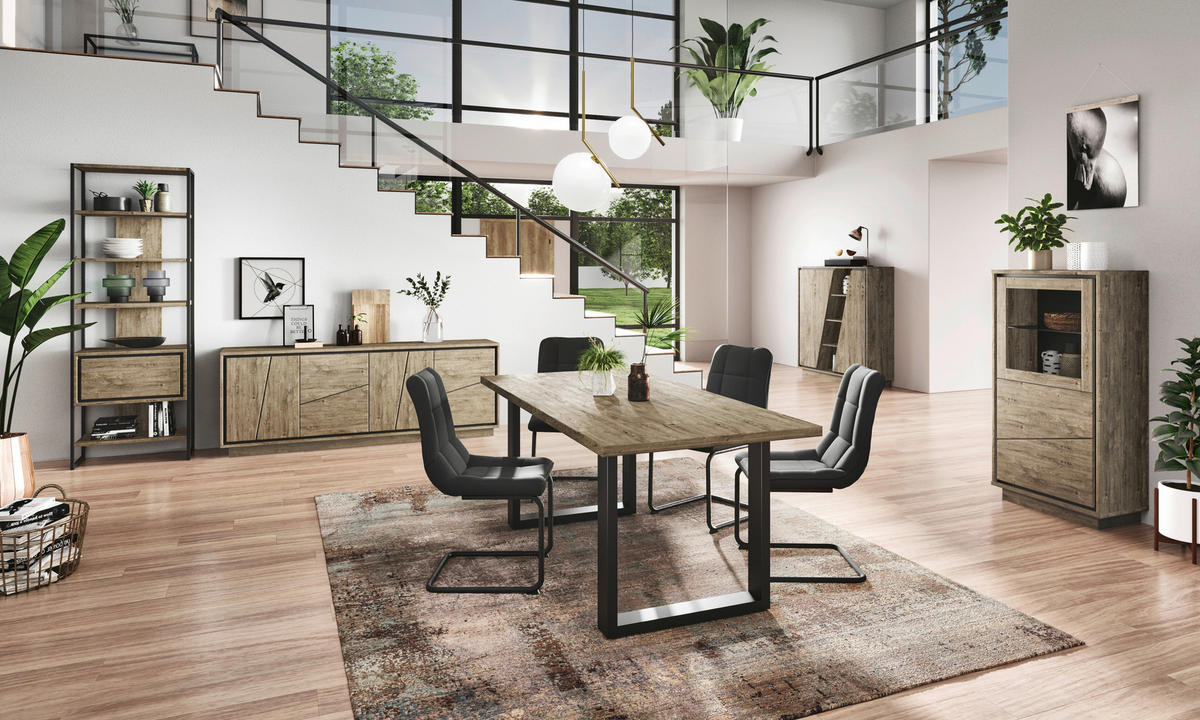 ŠIROKÁ KOMODA, koňaková, 204/84/44 cm - koňaková, Design, kompozitní dřevo (204/84/44cm) - Livetastic