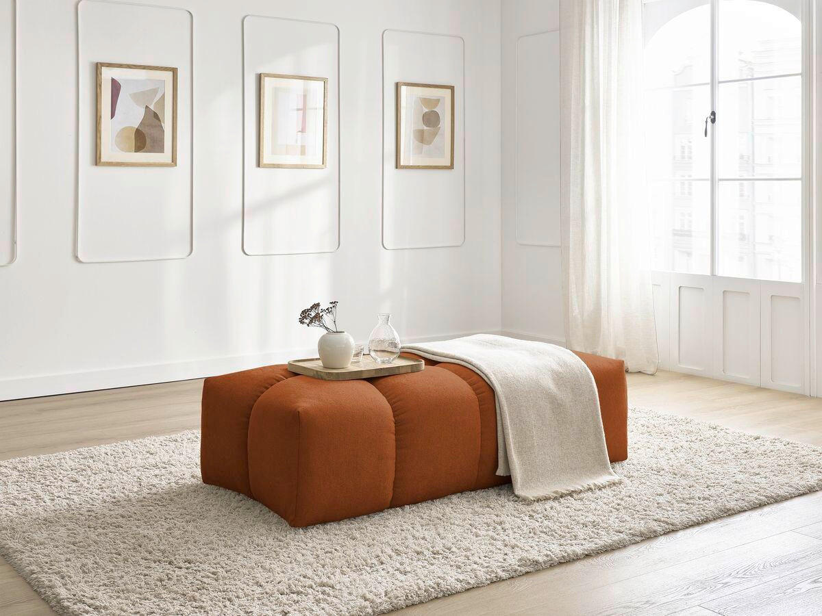 HOCKER EVEREST Struktur Orange  - Schwarz/Orange, MODERN, Kunststoff/Textil (140/70/40cm)