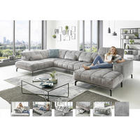 UGAONA GARNITURA srebrna  - srebrna, Moderno, tekstil (212/383/195cm) - Beldomo Style