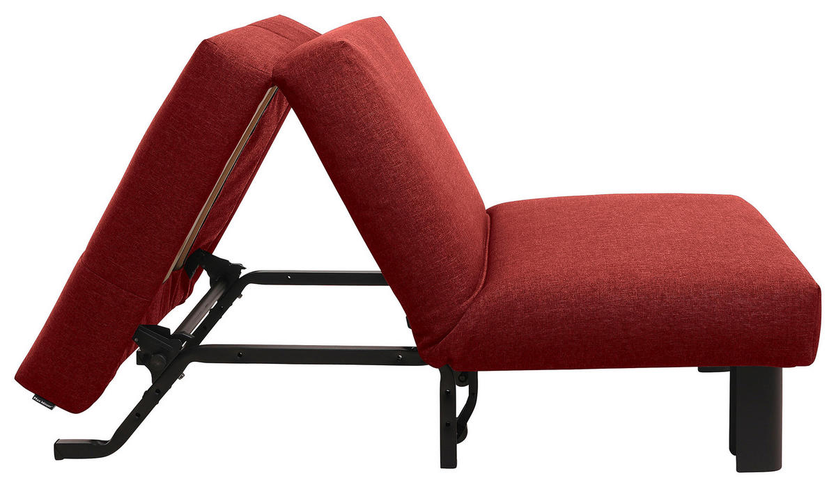 SCHLAFSESSEL Flachgewebe Rot    - Rot/Schwarz, Design, Textil/Metall (85/85/100cm) - Max Winzer