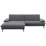 ECKSOFA  in Velours Silberfarben  184/284 cm  - Silberfarben/Schwarz, Design, Textil/Metall (184/284cm) - Dieter Knoll