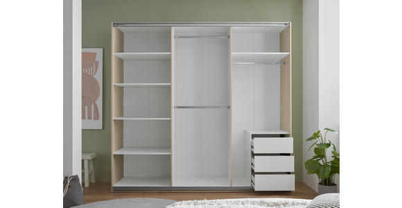 SCHWEBETÜRENSCHRANK in Kaschmir - Kaschmir/Schwarz, KONVENTIONELL, Glas/Holzwerkstoff (215/204/63cm) - Carryhome