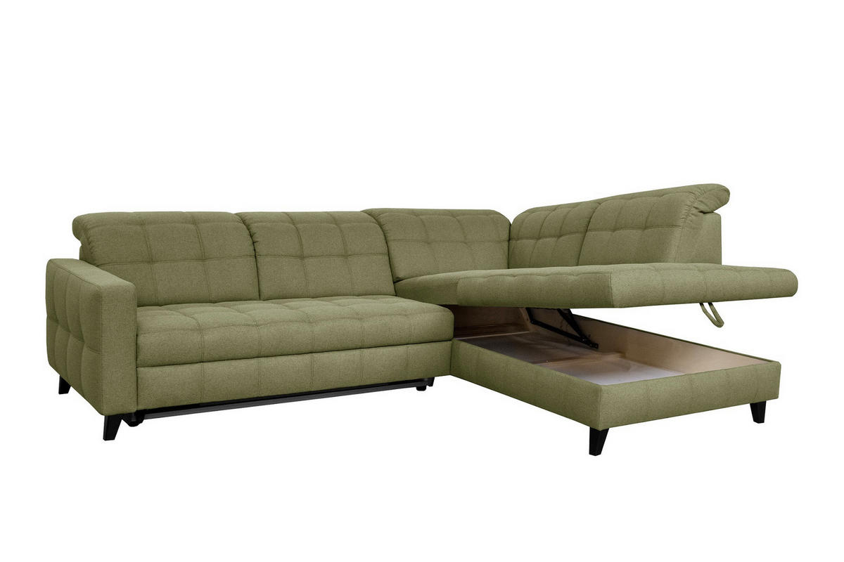 SAROKKANAPÉ textil zöld  - fekete/zöld, Design, textil/fa (297/216cm) - Xora