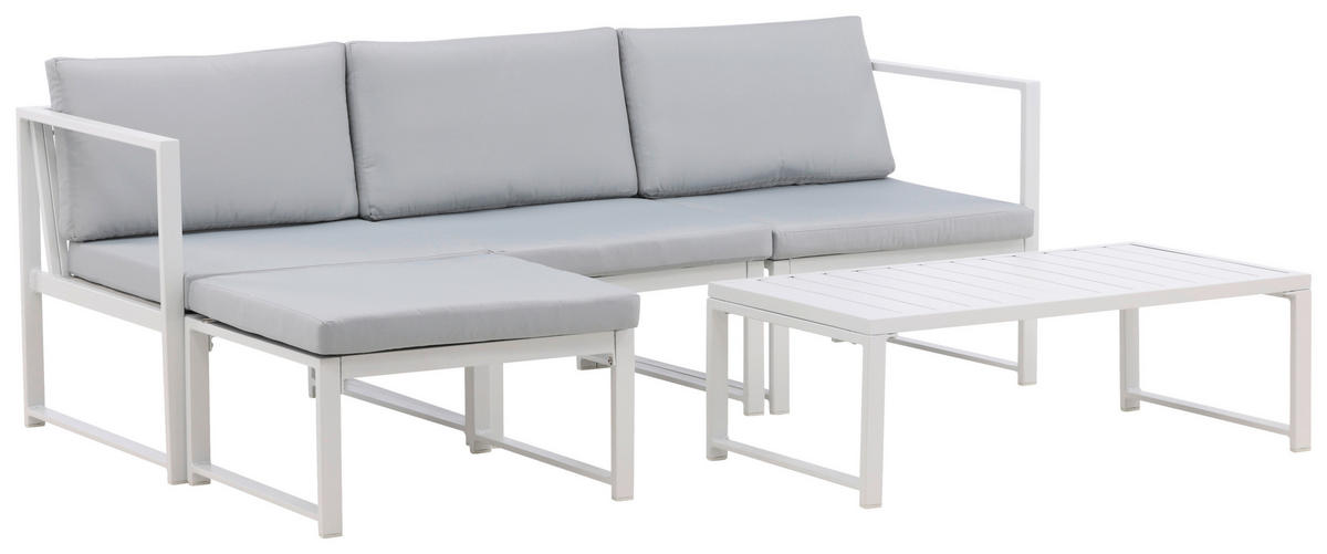 LOUNGEGRUPP  - vit/grå, Klassisk, metall/textil - Gardenson