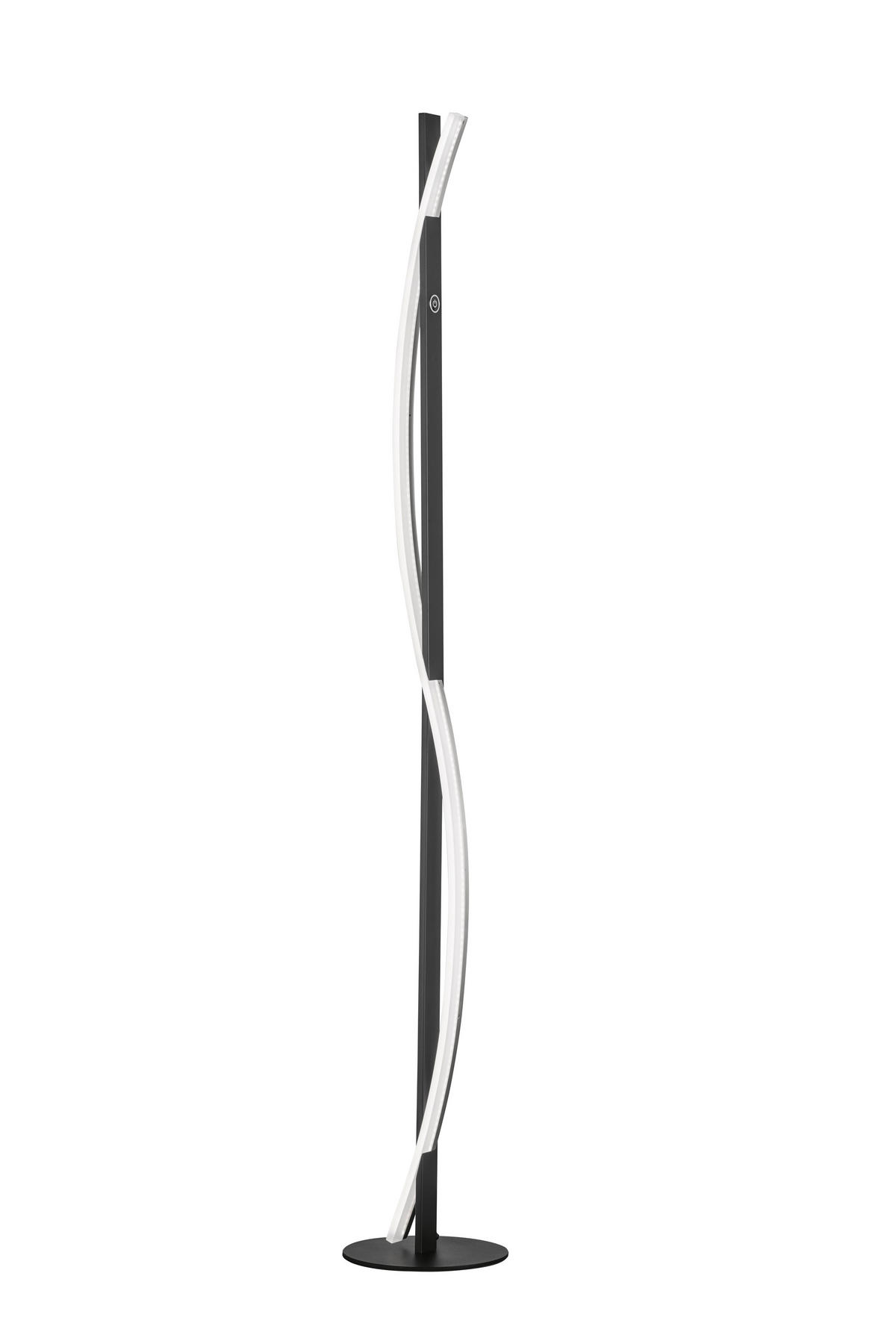 LED-STEHLEUCHTE    - Schwarz/Weiß, Design, Kunststoff/Metall (144,5cm) - Fischer & Honsel