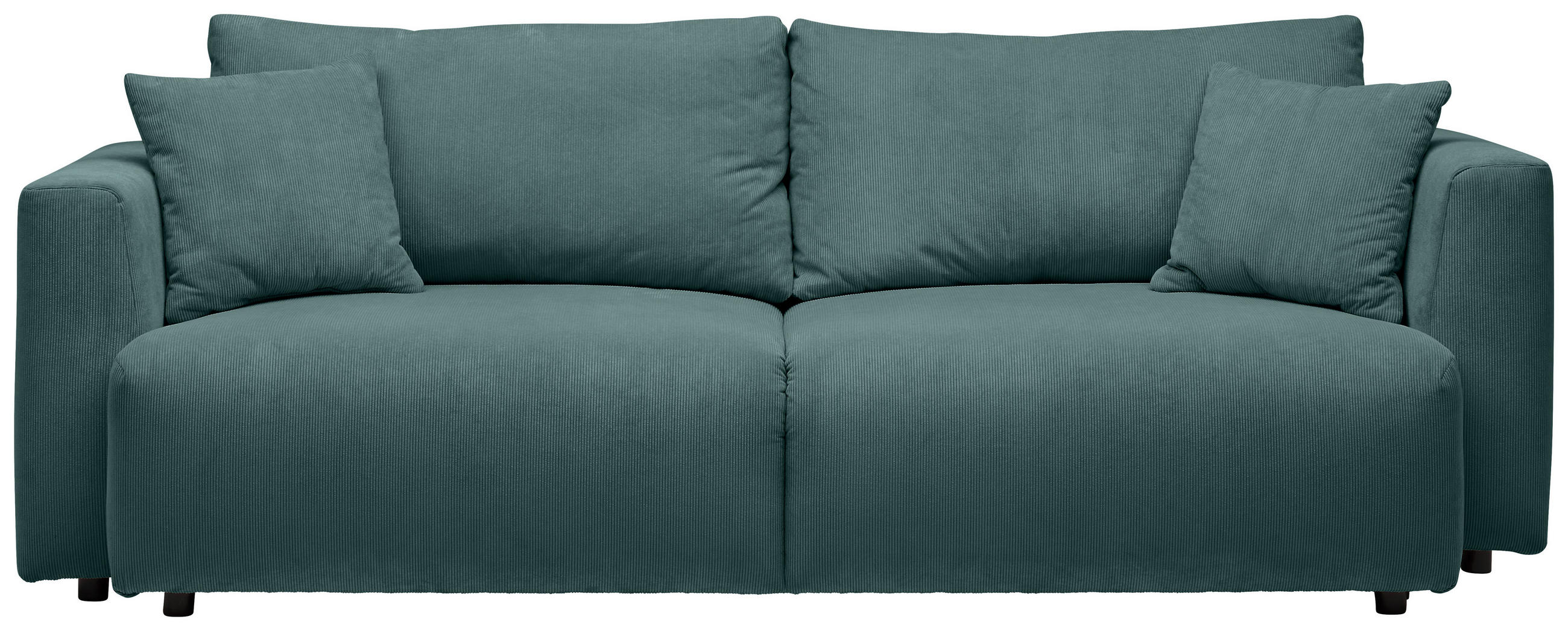 SCHLAFSOFA  mit Stoffauswahl, Schlafen auf Sitzhöhe, Rücken echt Cord Blau  - Blau/Schwarz, Design, Kunststoff/Textil (250/92/105cm) - Carryhome