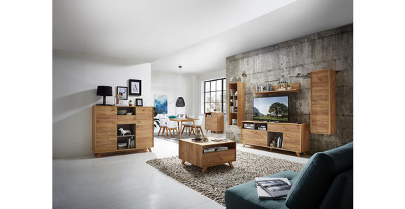 KOMMODE melaminharzbeschichtet Eichefarben - Eichefarben, Design, Holz/Holzwerkstoff (142/120/41cm) - Linea Natura