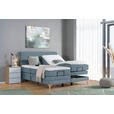 BOXSPRINGBETT 180/200 cm  in Blau  - Blau/Eichefarben, KONVENTIONELL, Holz/Textil (180/200cm) - Voleo