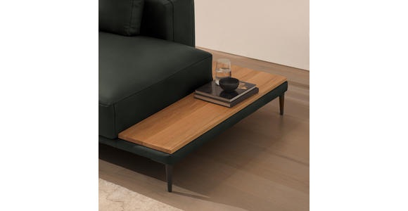 ECKSOFA  in Echtleder Anthrazit  201/304 cm  - Anthrazit/Schwarz, Design, Leder/Metall (201/304cm) - Belluti