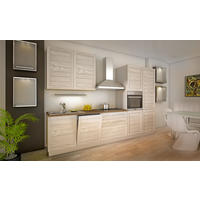 BLOK KUHINJA S APARATIMA  boje pijeska  - boje pijeska/boje aluminija, Basics, drvni materijal/drvo (330/216/60cm) - Xora