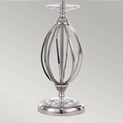 TISCHLEUCHTE - Nickelfarben, Konventionell, Textil/Metall (36/58cm) - Elstead Lighting