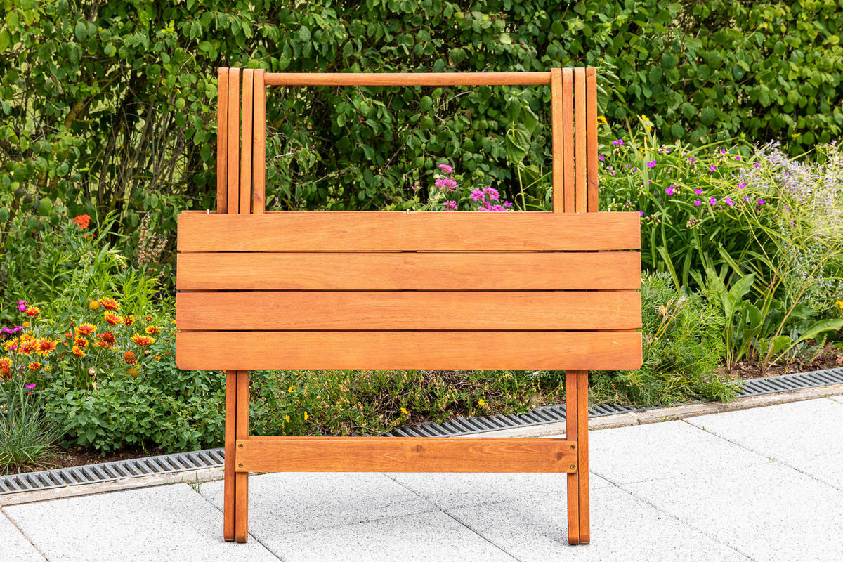 SKLADACÍ ZÁHRADNÝ STÔL, drevo, 90/72/60 cm - prírodná farba, Konventionell, drevo (90/72/60cm) - Gardenson