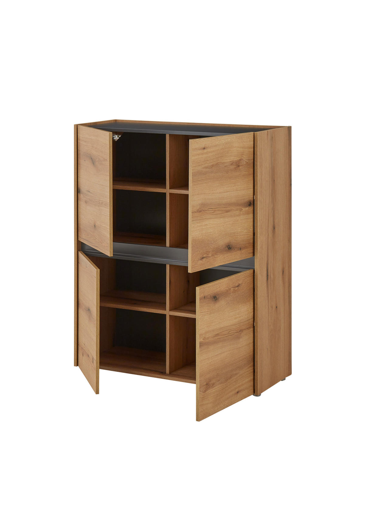 HIGHBOARD  100/122/40 cm  - Eichefarben/Anthrazit, Design, Holzwerkstoff/Kunststoff (100/122/40cm) - Modante