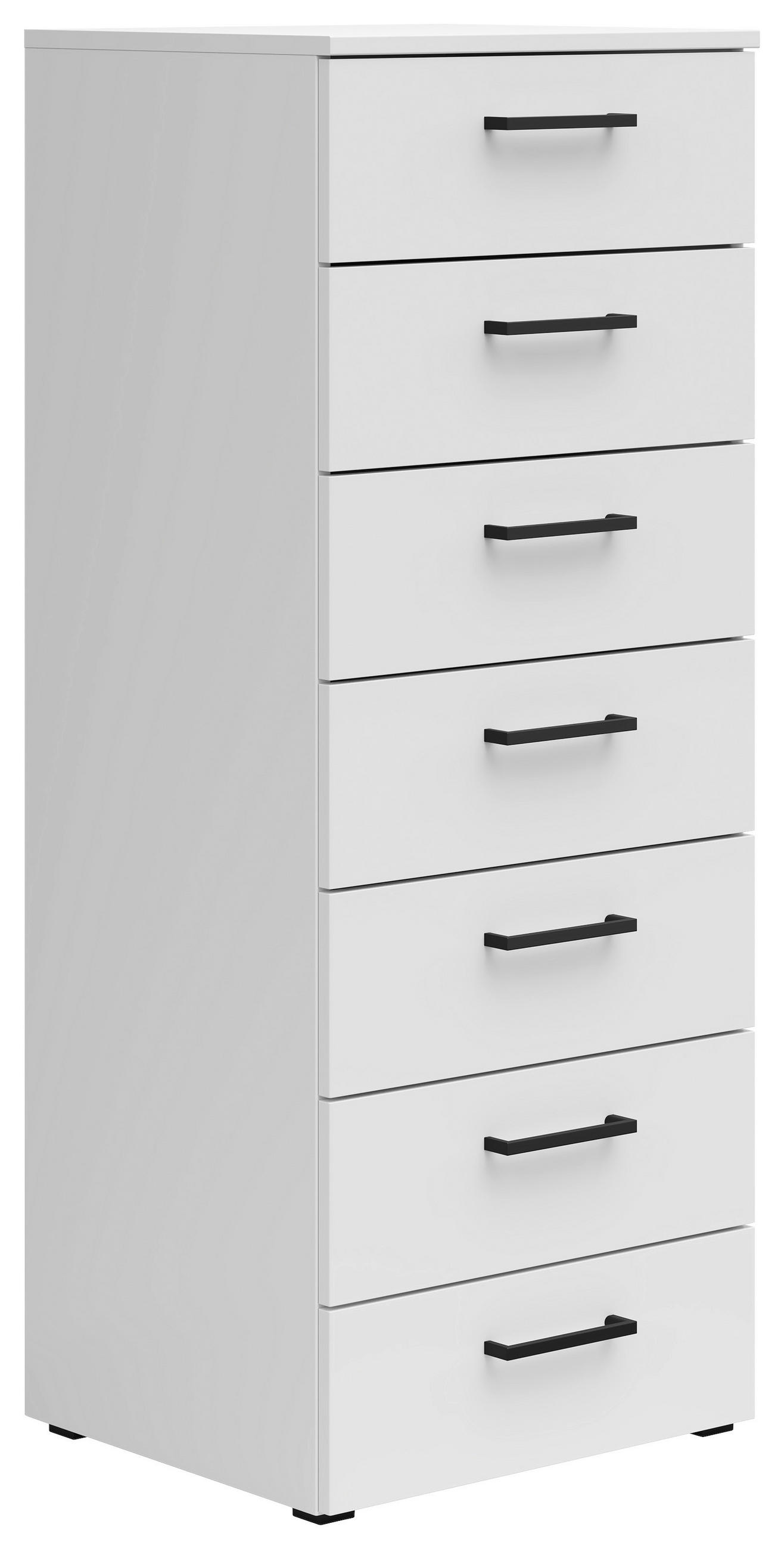 KOMODA, biela, 45/115/40 cm - čierna/biela, Modern, kompozitné drevo/plast (45/115/40cm) - Carryhome