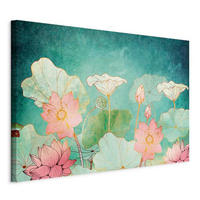 LEINWANDBILD Abstraktes, Blumen, Blätter 90/60/1,2 cm  - Multicolor, Basics, Holz/Textil (90/60/1,2cm) - artgeist