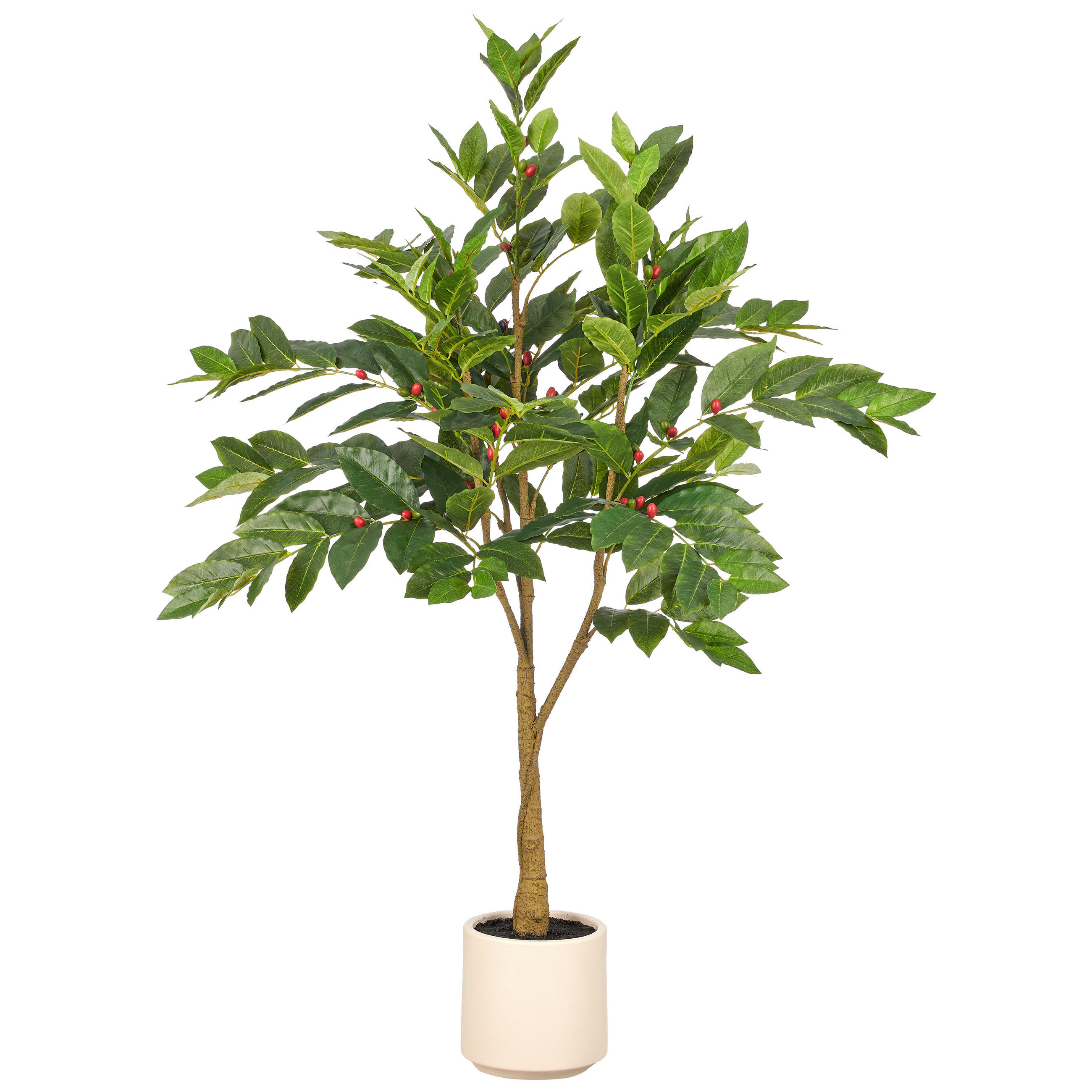 KUNSTPFLANZE 120 cm  - Creme/Braun, Basics, Kunststoff (120cm)