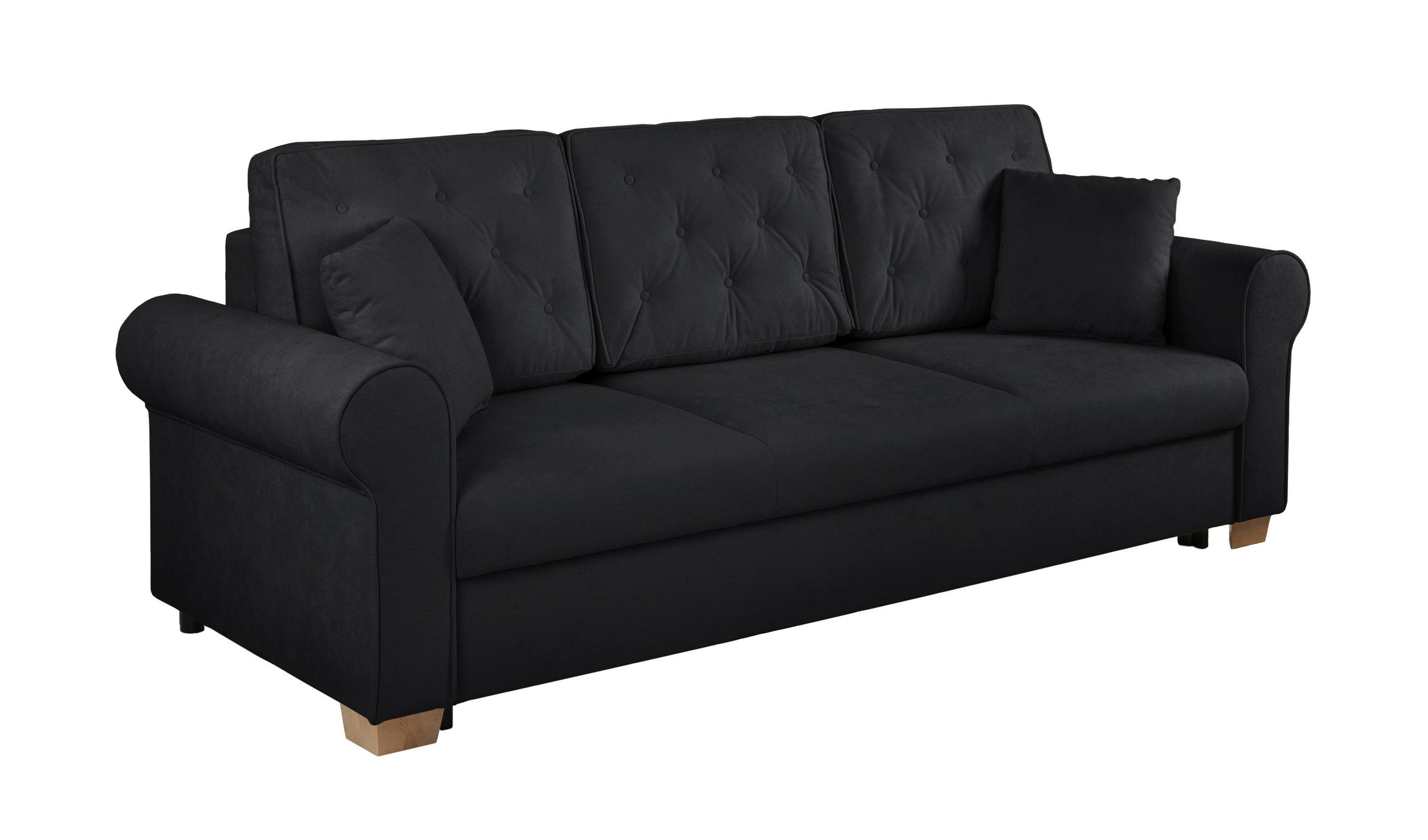 SCHLAFSOFA in Bouclé Anthrazit  - Anthrazit/Buchefarben, Design, Holz/Textil (240/94/98cm) - MID.YOU