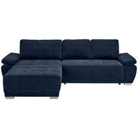ECKSOFA Dunkelblau Chenille  - Silberfarben/Dunkelblau, KONVENTIONELL, Holz/Textil (187/293cm) - Carryhome