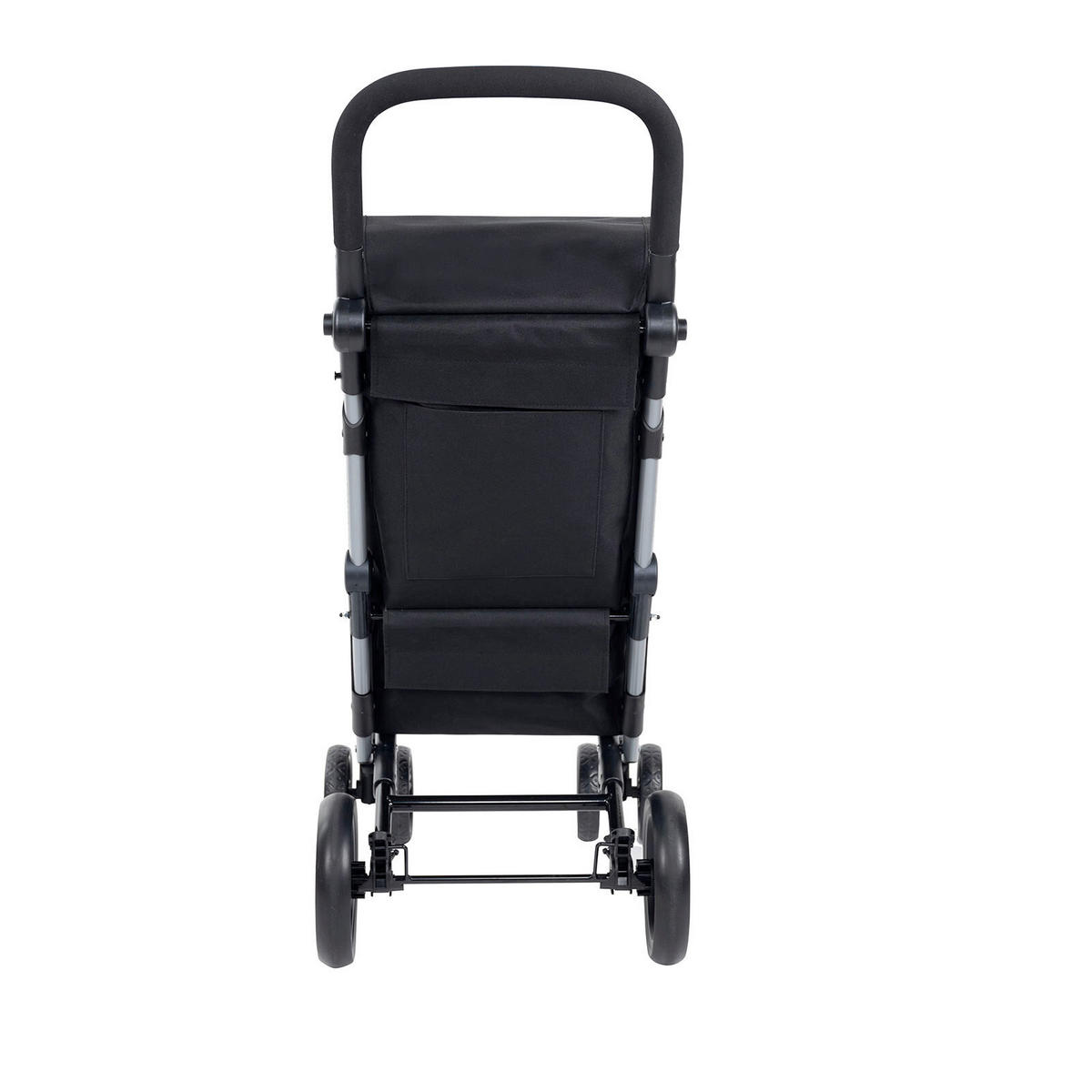 EINKAUFSTROLLEY - Silberfarben/Schwarz, Trend, Textil/Metall (48/102/65cm) - Milino