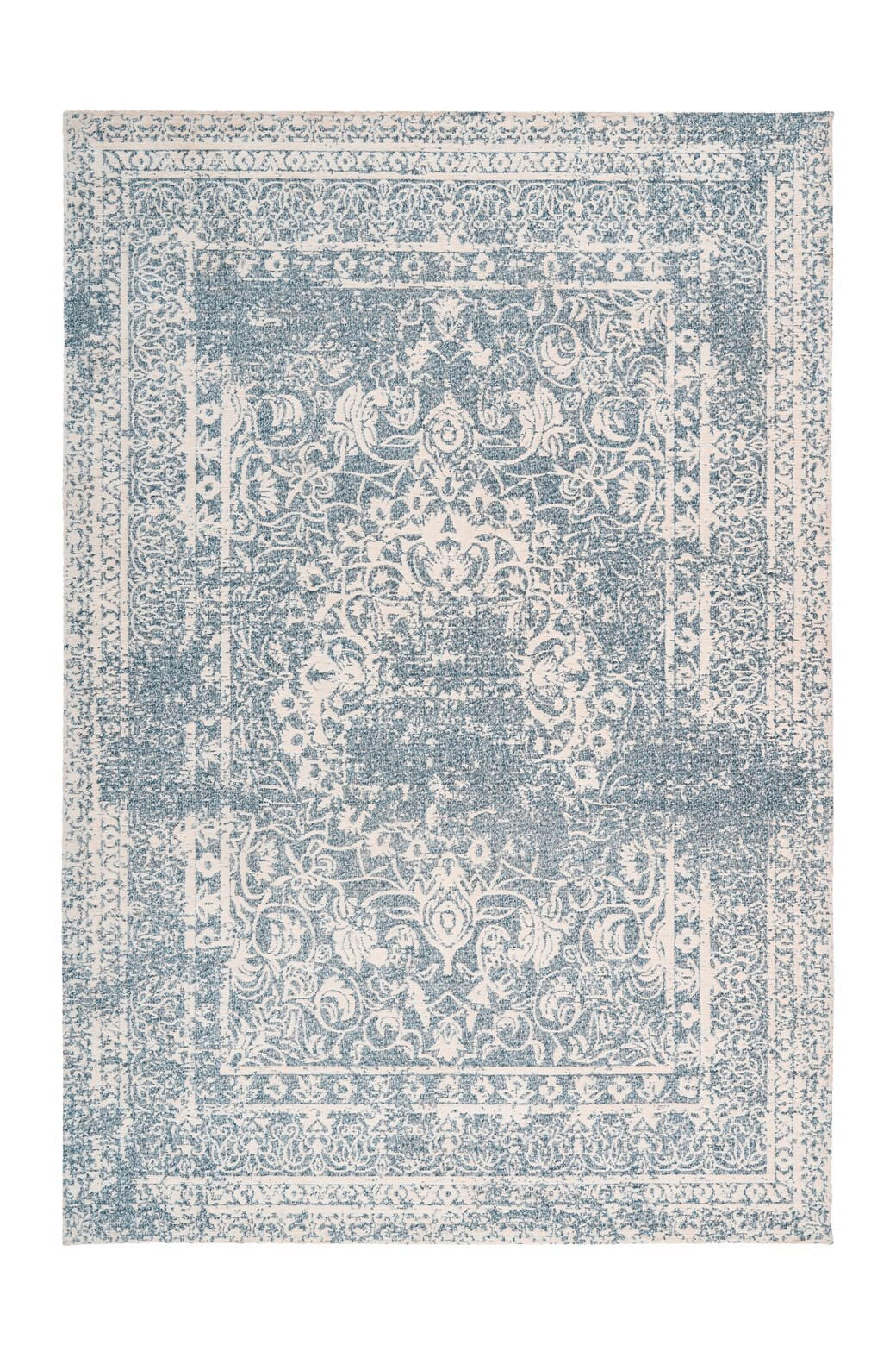 LÄUFER 80/150 cm Iglesia 425 Creme / Blau Blau, Creme  - Blau/Creme, KONVENTIONELL, Textil (80/150cm)