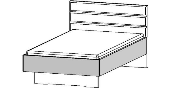 BETT 100/200 cm  in Graphitfarben, Eichefarben  - Eichefarben/Dunkelgrau, KONVENTIONELL (100/200cm) - Xora