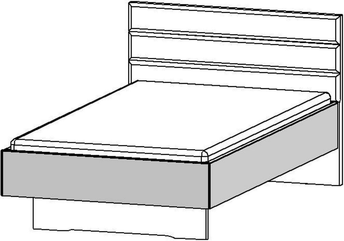 BETT 100/200 cm  in Graphitfarben, Eichefarben   - Eichefarben/Dunkelgrau, Konventionell, Holzwerkstoff/Textil (100/200cm) - Xora