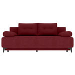 SCHLAFSOFA in Velours Weinrot  - Weinrot/Schwarz, KONVENTIONELL, Textil/Metall (200/98/90cm) - Carryhome