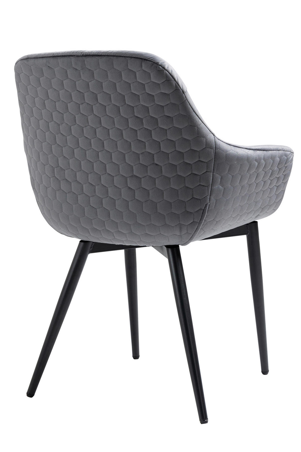 ARMLEHNSTUHL  in Samt  - Schwarz/Grau, MODERN, Textil/Metall (63/81,5/61cm) - Livetastic