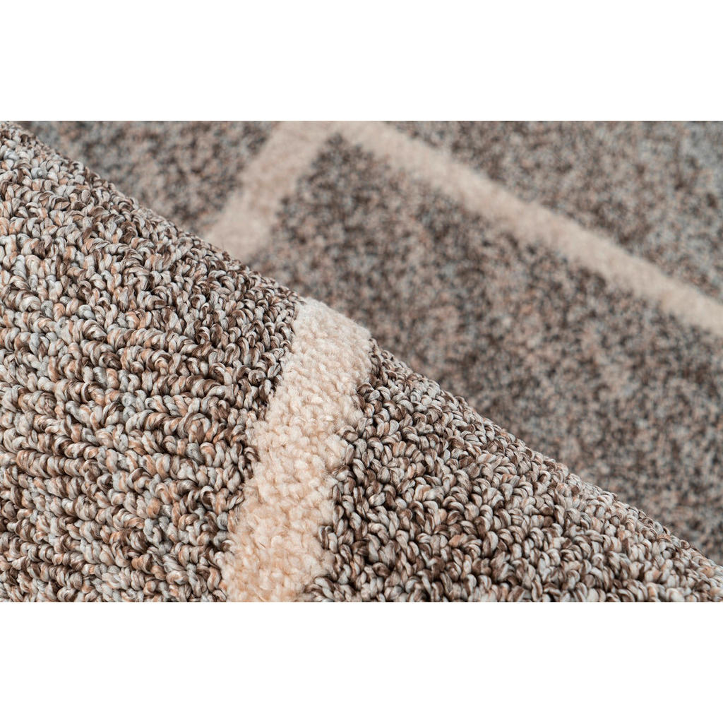 Thumbnail - Teppich Rhombus 225 Braun / Beige, Braun, Beige, Textil, Abstraktes, rechteckig, 120x170 cm, pflegeleicht, Teppiche & Bö...