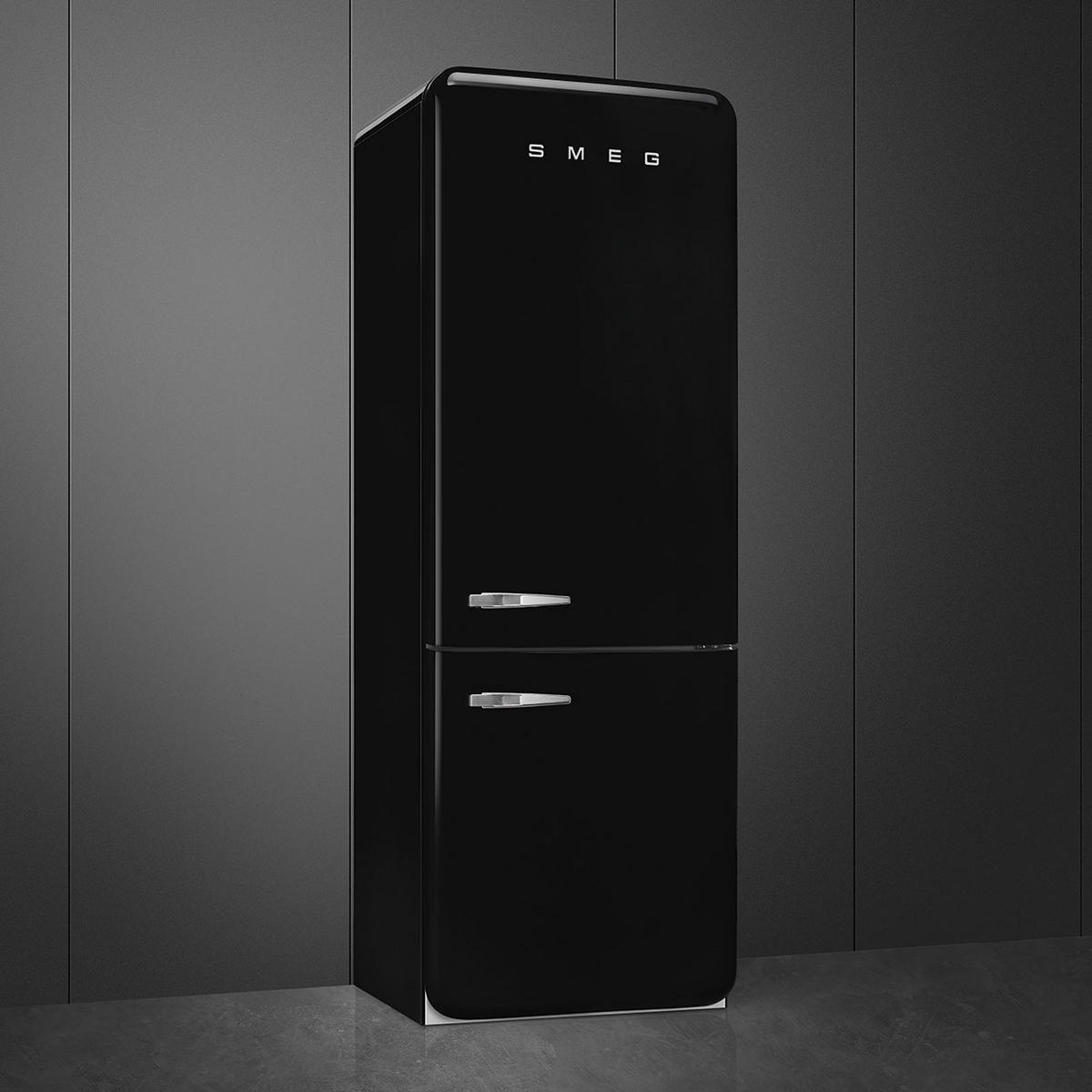KÜHL-GEFRIER-KOMBINATION FAB38RBL5  - Schwarz, Basics, Metall (70,6/205/71,1cm) - SMEG