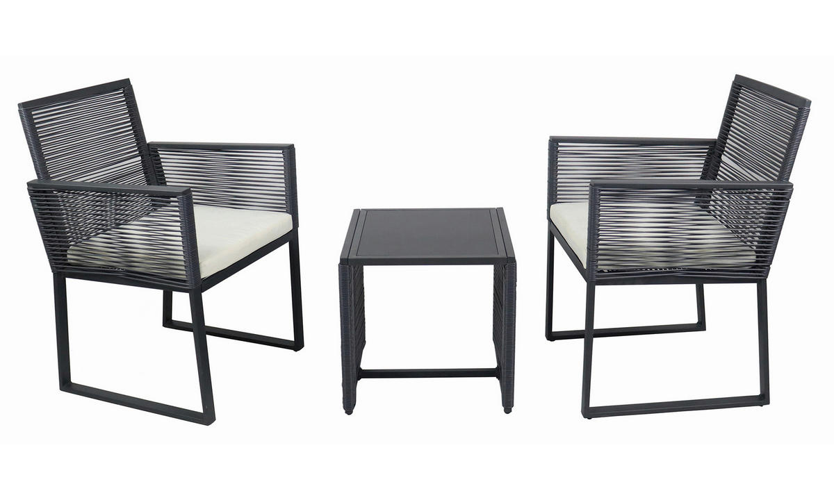 GARTENSET  - Schwarz, MODERN, Glas/Kunststoff - MID.YOU