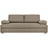 SCHLAFSOFA in Textil Hellbraun  - Chromfarben/Hellbraun, Design, Textil/Metall (212/84/100cm) - Bali