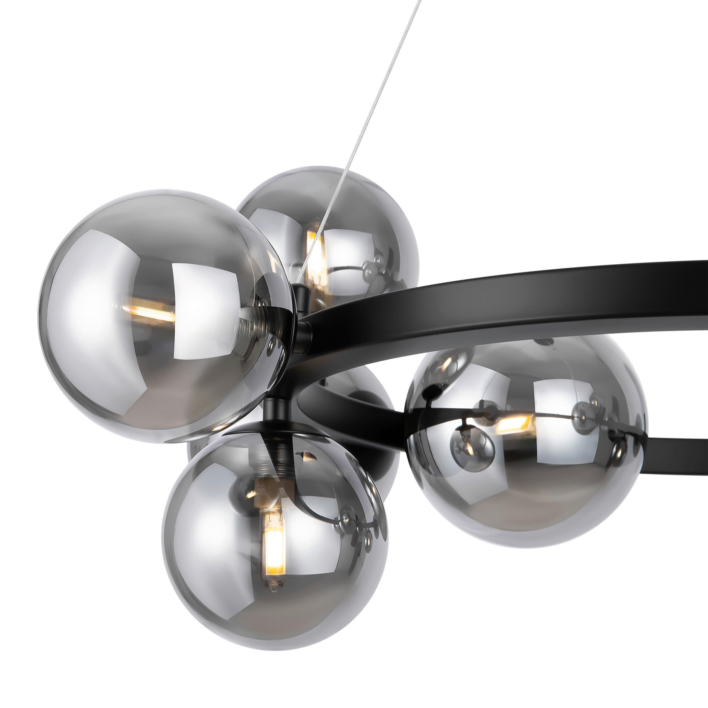 PENDELLEUCHTE 25/137/67 cm - Schwarz, Trend, Glas/Metall (25/137/67cm) - MAYTONI