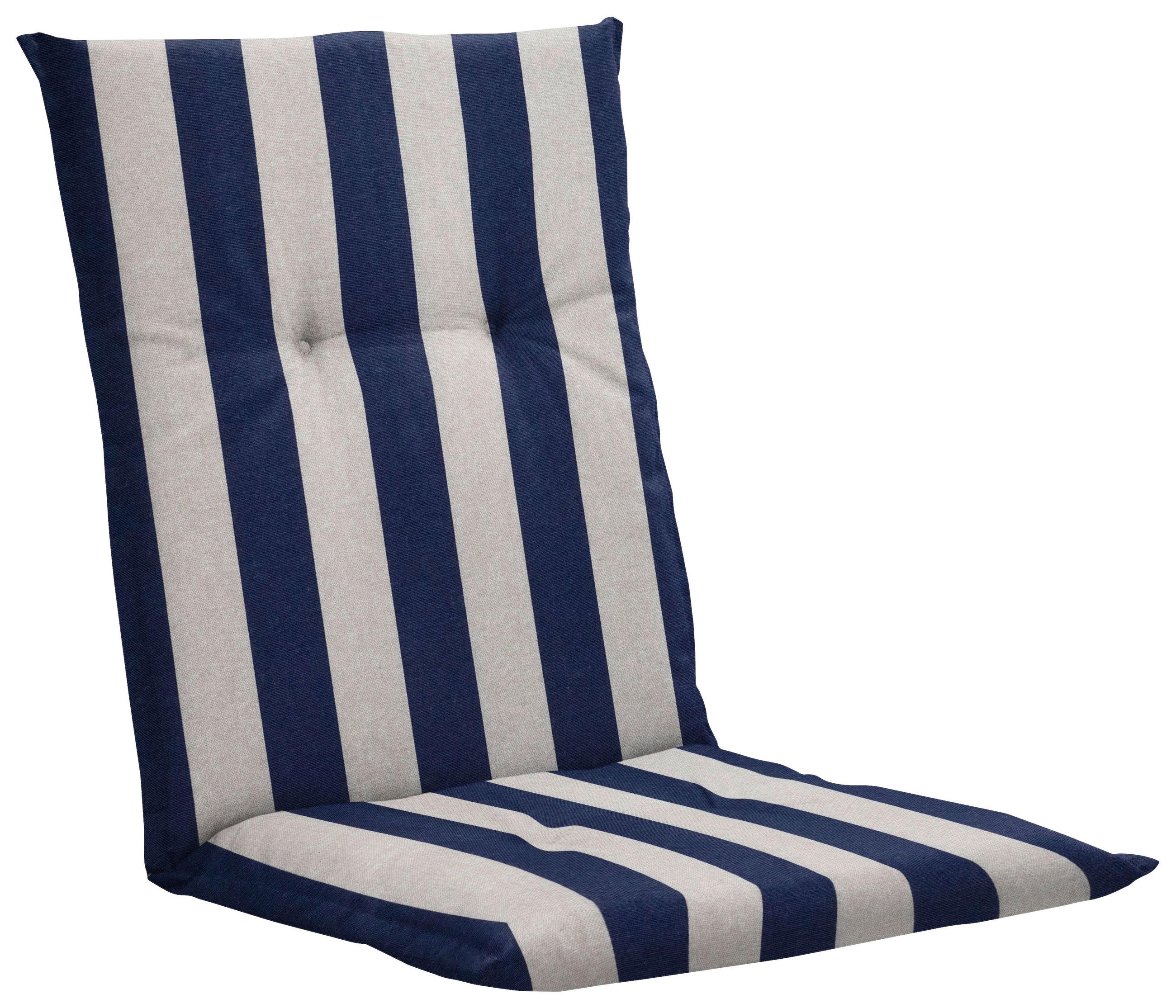 SESSELAUFLAGE Streifen  - Blau/Creme, Basics, Textil (105/6/50cm)