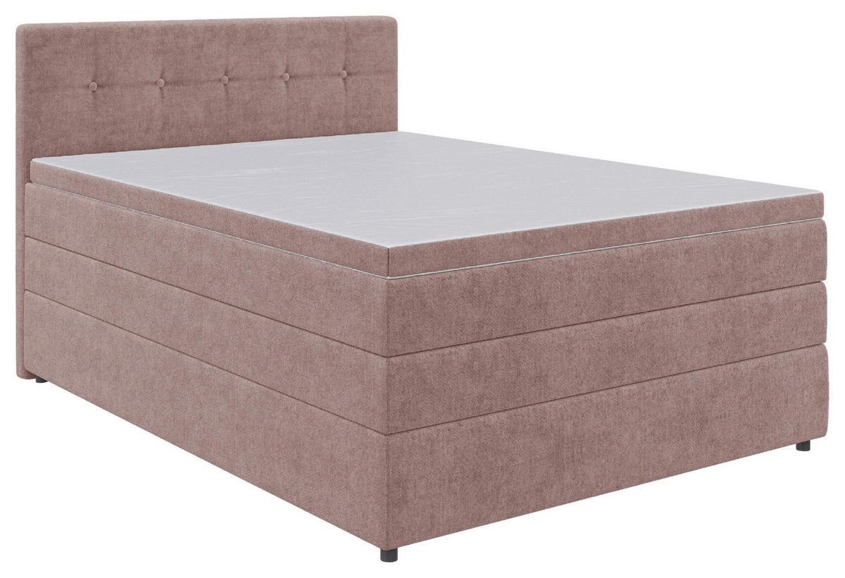 BOXSPRINGBETT 140/200 cm  in Hellrot  - Hellrot/Schwarz, Konventionell, Kunststoff/Textil (140/200cm) - Carryhome