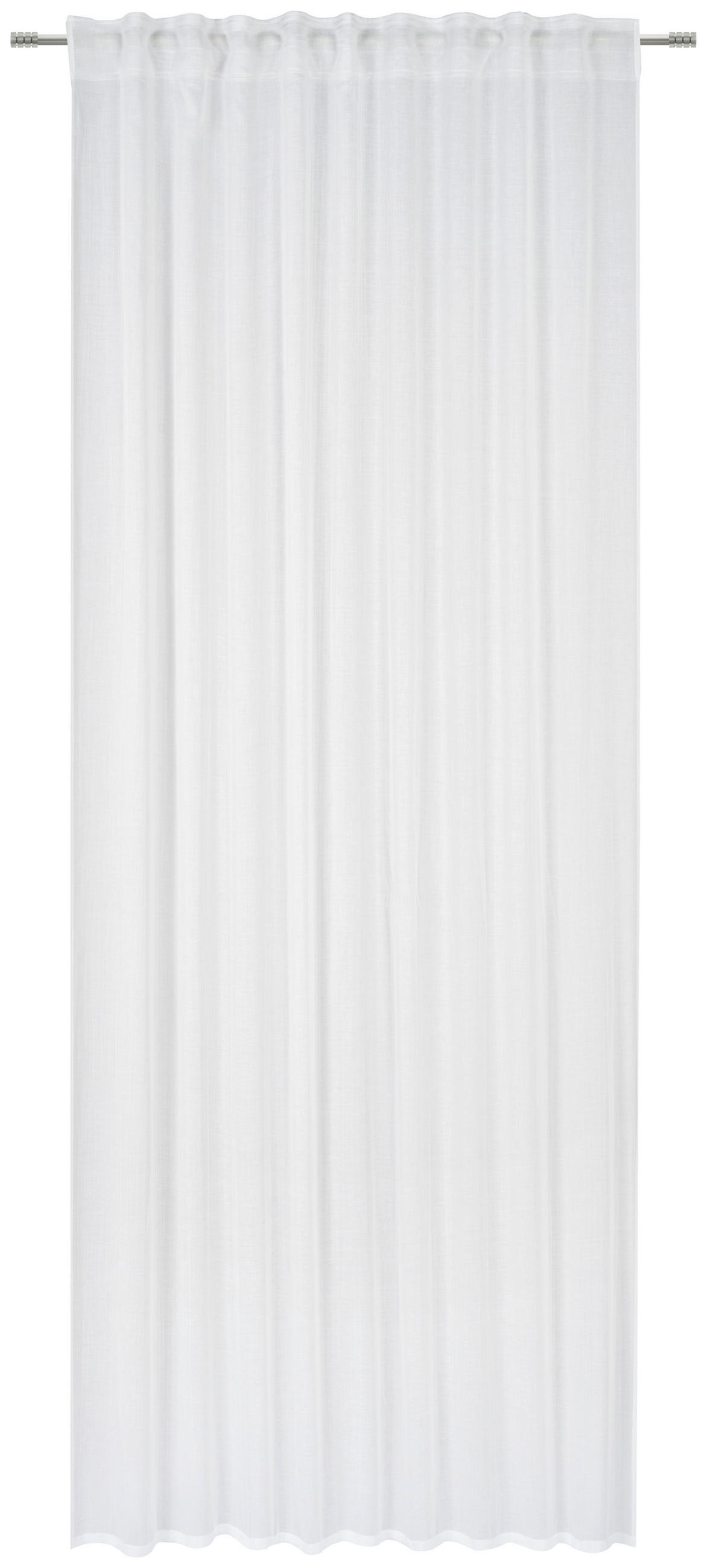 HOTOVÝ ZÁVES, polopriehľadné, 140/255 cm - biela, Basics, textil (140/255cm) - Bio:Vio