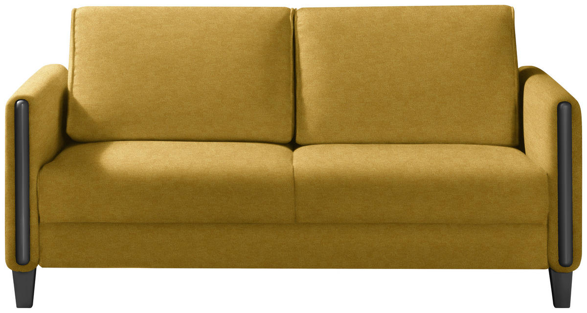 SCHLAFSOFA  in Flachgewebe Schwarz, Currygelb  - Currygelb/Schwarz, Design, Holz/Textil (174/88/104cm) - Niels Andersson