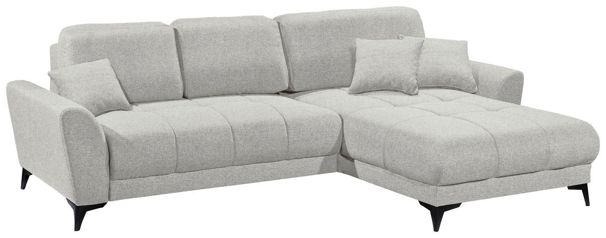ECKSOFA in Webstoff Creme  - Creme/Schwarz, Konventionell, Kunststoff/Textil (281/189cm) - Carryhome