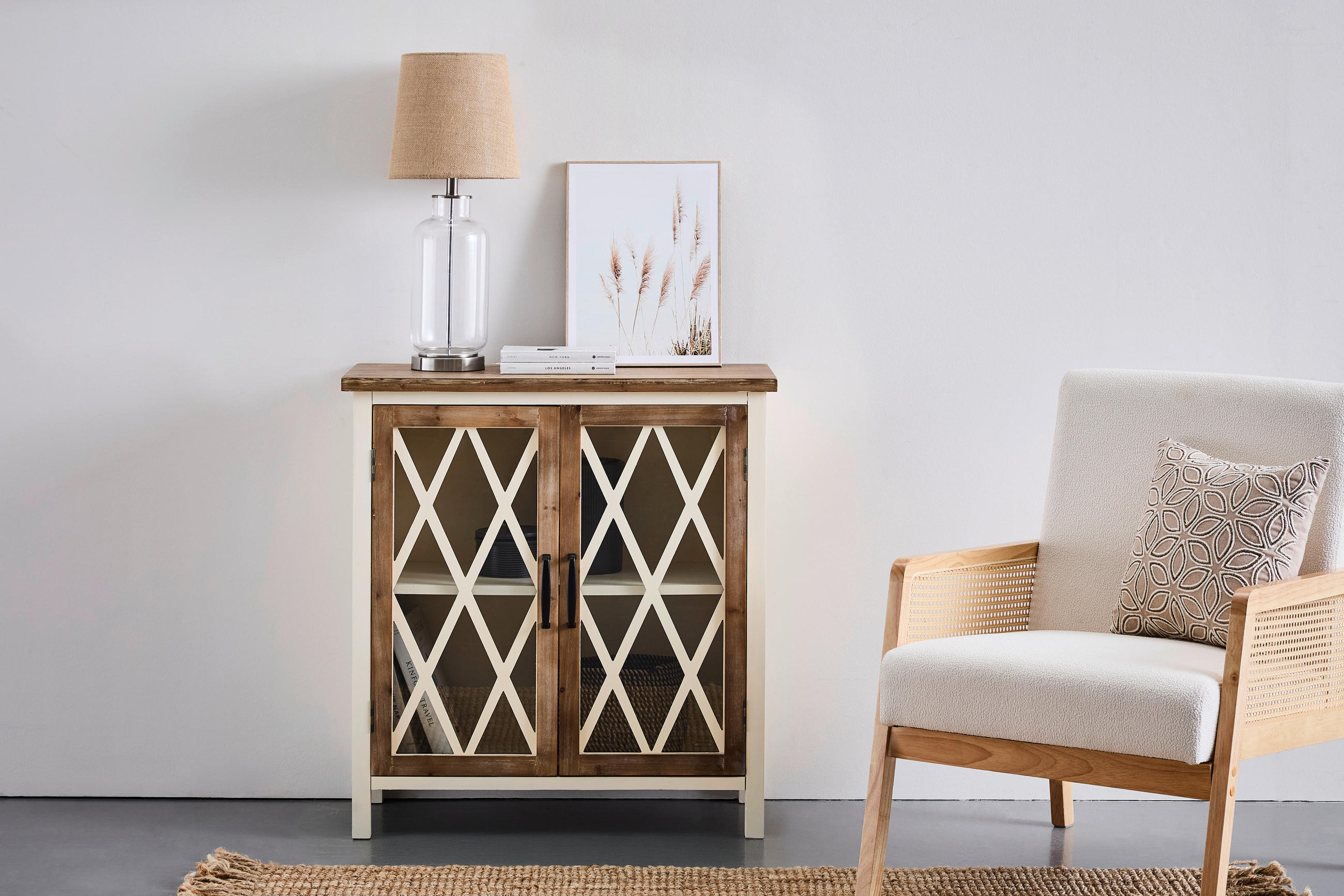 KOMMODE  in 80/85/35 cm  - Klar/Schwarz, KONVENTIONELL, Glas/Holz (80/85/35cm) - Livetastic