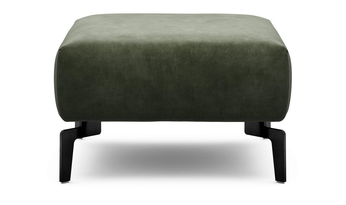 HOCKER in Textil Waldgrün  - Waldgrün/Schwarz, Design, Textil/Metall (70/70/46cm) - SENSOO