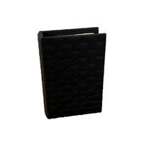 BÜCHERBOX    16,5/12/4 cm  - Schwarz, Design, Leder/Holzwerkstoff (16,5/12/4cm) - Ambia Home