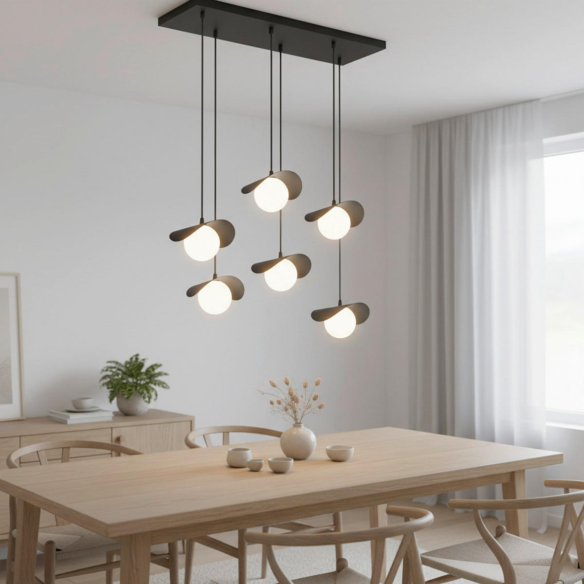 HÄNGELEUCHTE  75/32/120 cm    - Schwarz, Design, Glas/Metall (75/32/120cm)